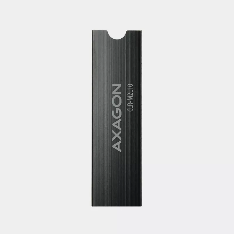 Dissipatore passivo in alluminio Axagon CLR-M2L10 per tutti gli SSD M.2, formato 2280, altezza 10 mm.