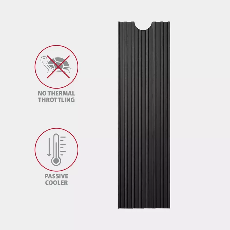 Dissipatore passivo in alluminio Axagon CLR-M2L3 per tutti gli SSD M.2, formato 2280, altezza 3 mm