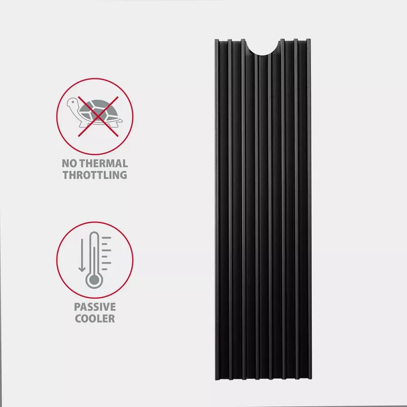 Dissipatore passivo in alluminio Axagon CLR-M2L6 per tutti gli SSD M.2, formato 2280, altezza 6 mm