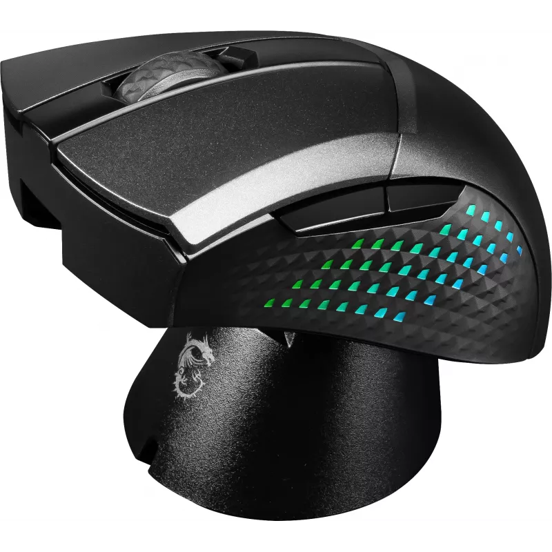 Mouse MSI CLUTCH GM51 LIGHTWEIGHT WIRELESS gaming per destrimani RF + Bluetooth + USB Type-C ottico 26000 DPI