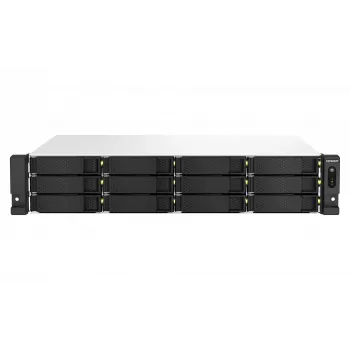 QNAP TS-1264U-RP NAS rack (2U) Intel® Celeron® 8 GB DDR4 0 TB QNAP QTS alluminio, nero