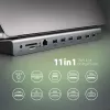 Docking station Axagon HMC-4KX3 Hub USB-C 5Gbps, 3x USB-A, 2x HDMI, DP, RJ-45, SD/microSD, Audio, PD 100W, cavo 40cm