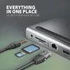 Docking station Axagon HMC-4KX3 Hub USB-C 5Gbps, 3x USB-A, 2x HDMI, DP, RJ-45, SD/microSD, Audio, PD 100W, cavo 40cm