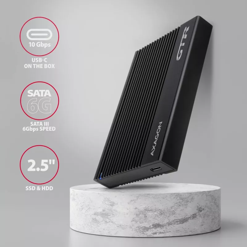 Case HDD/SSD Axagon EE25-GTR USB-C 3.2 Gen 2 Nero 2,5 pollici