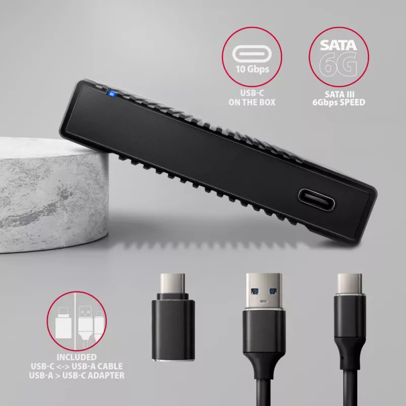 Case HDD/SSD Axagon EE25-GTR USB-C 3.2 Gen 2 Nero 2,5 pollici
