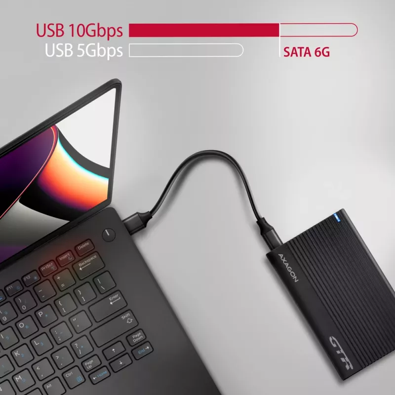 Case HDD/SSD Axagon EE25-GTR USB-C 3.2 Gen 2 Nero 2,5 pollici