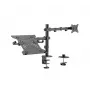 Supporto monitor Gembird MA-DA-03 per schermi 32 pollici, morsetto da tavolo/passacavo, doppio braccio, VESA 75x75–100x100, nero