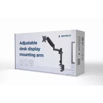 Supporto monitor GEMBIRD MA-DA1P-01 — supporto da tavolo a 1 braccio per schermi 17–32 pollici, VESA 75x75–100x100, carico max. 9 kg, nero