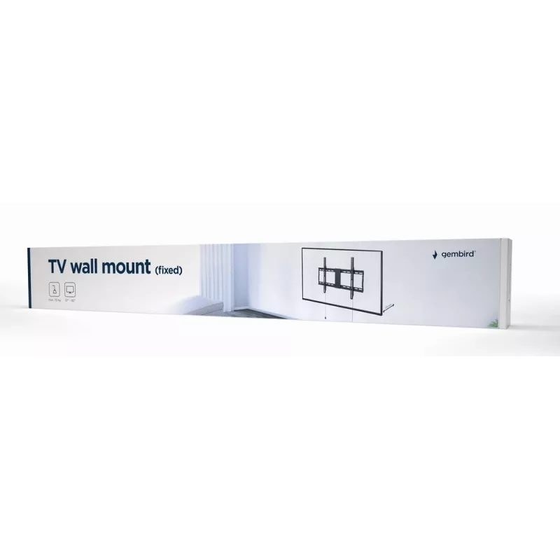 Gembird WM-80F-01 supporto fisso da parete per TV, 37–80 pollici, fino a 70 kg, VESA fino a 600x400, nero