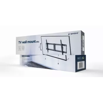 Supporto a parete TV Gembird WM-90T-01 per schermi da 43–90 pollici, VESA 200x200–800x400, inclinazione -12°–3°, portata 70 kg, nero