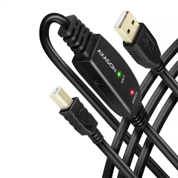 Axagon ADR-220B Cavo attivo di collegamento/ripetitore USB 2.0 A-M -> B-M 20 m