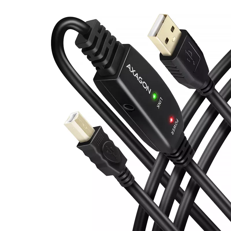 Axagon ADR-220B Cavo attivo di collegamento/ripetitore USB 2.0 A-M -> B-M 20 m