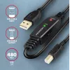Axagon ADR-220B Cavo attivo di collegamento/ripetitore USB 2.0 A-M -> B-M 20 m