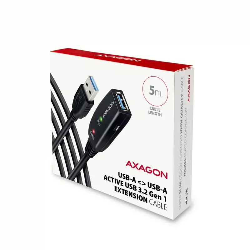 Axagon ADR-305 Cavo attivo di prolunga/ripetitore USB 3.2 Gen 1 A-M -> A-F 5 m