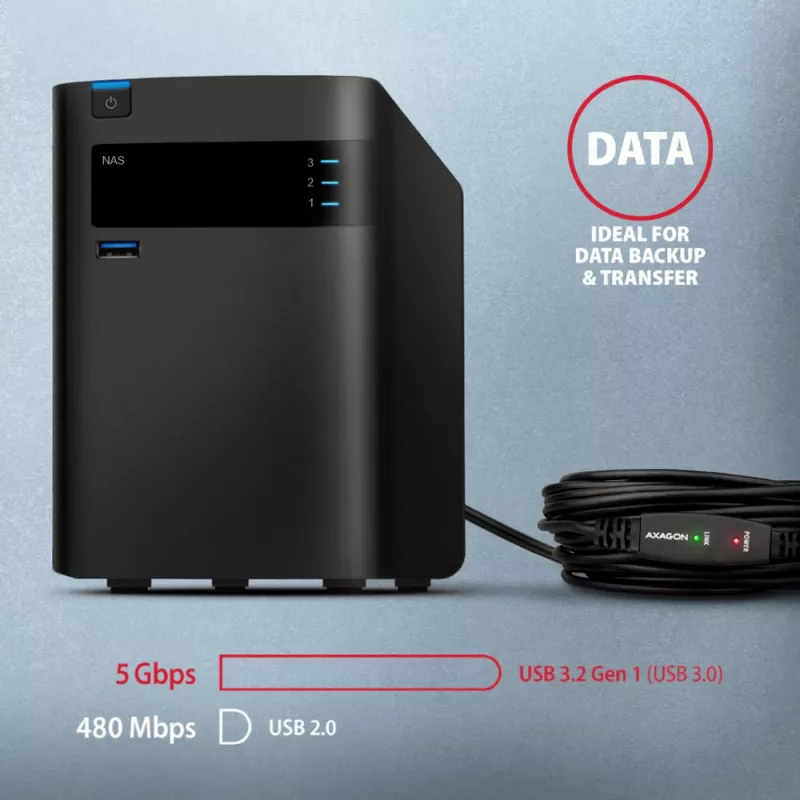 Axagon ADR-310 Cavo attivo di prolunga/ripetitore USB 3.2 Gen 1 A-M -> A-F 10m