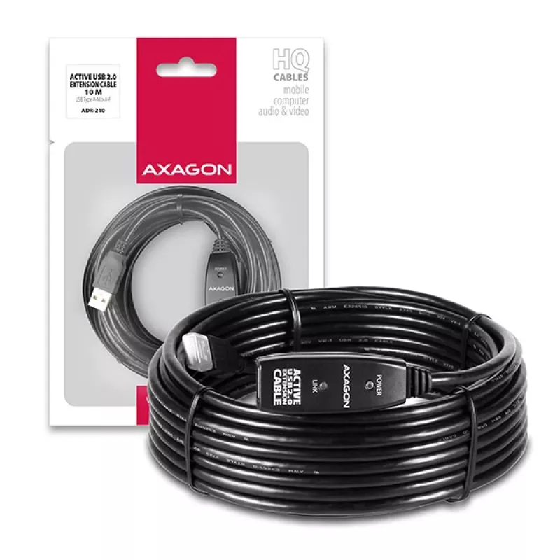 Axagon ADR-210 Cavo attivo di prolunga/ripetitore USB 2.0 A-M -> A-F 10 m