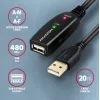 Axagon ADR-220 Cavo attivo di prolunga/ripetitore USB 2.0 A-M -> A-F 20 m