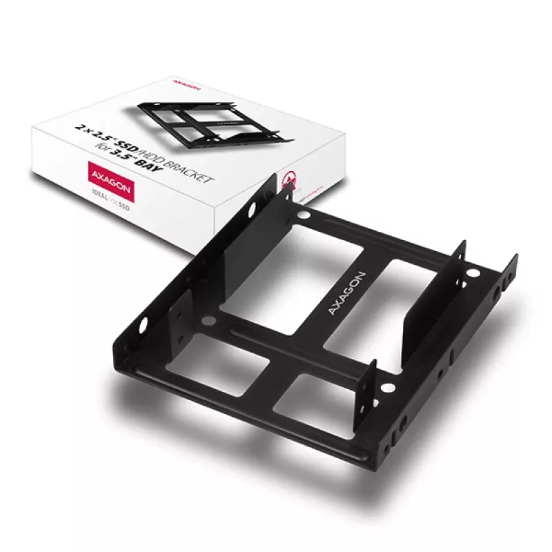 Axagon RHD-225 METAL Supporto per 2x HDD/SSD 2,5 pollici in alloggiamento 3,5 pollici, supporto ventola