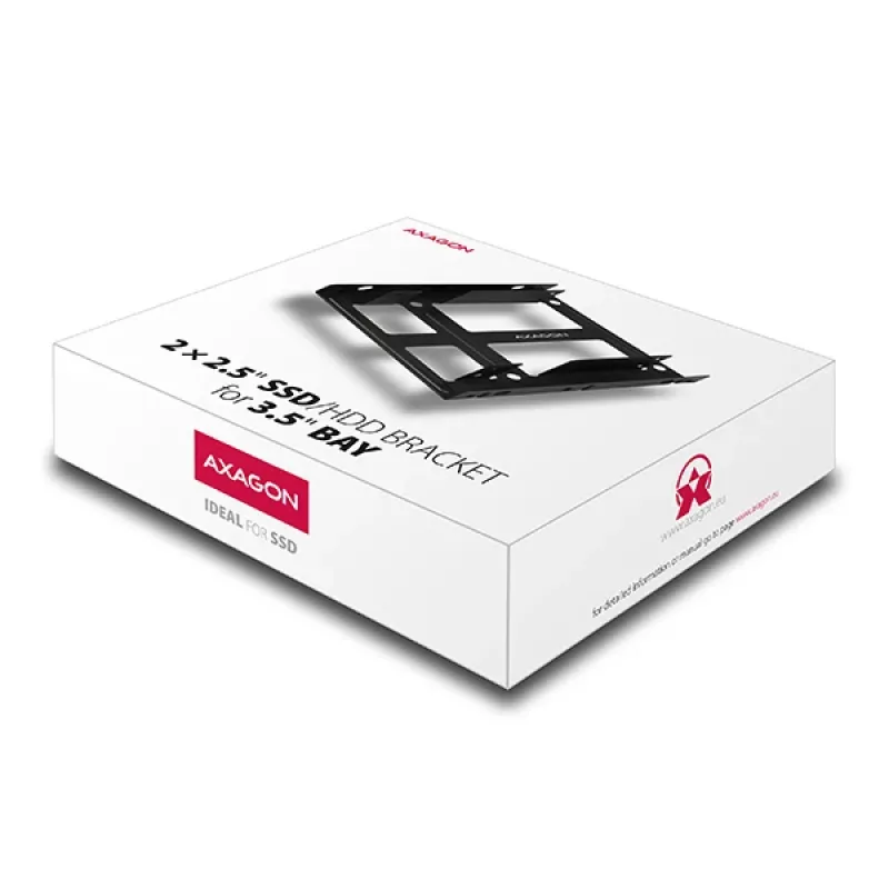 Axagon RHD-225 METAL Supporto per 2x HDD/SSD 2,5 pollici in alloggiamento 3,5 pollici, supporto ventola