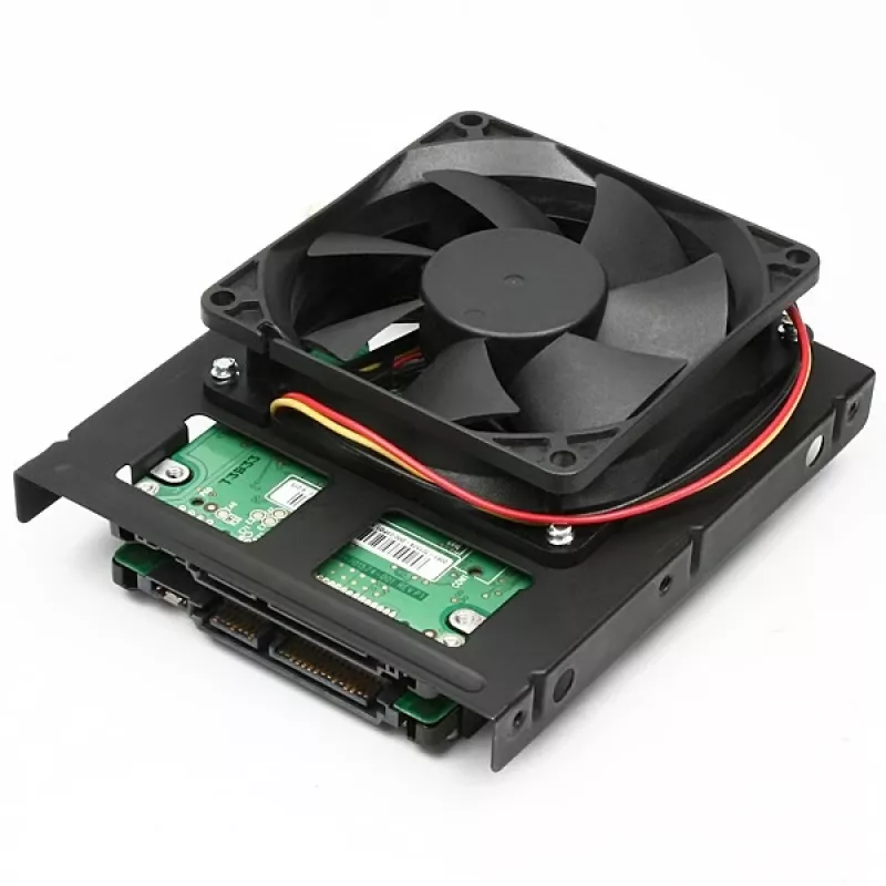 Axagon RHD-225 METAL Supporto per 2x HDD/SSD 2,5 pollici in alloggiamento 3,5 pollici, supporto ventola