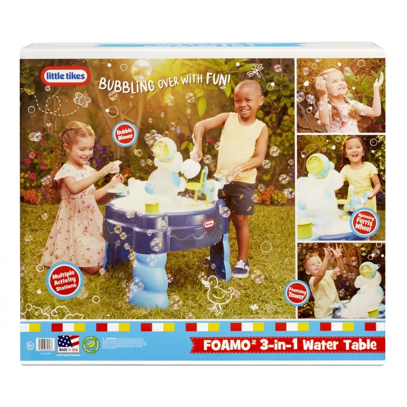 Little Tikes FOAMO Tavolo d'acqua 3-in-1, tavolo d'acqua, 2 anno/i, Multicolore