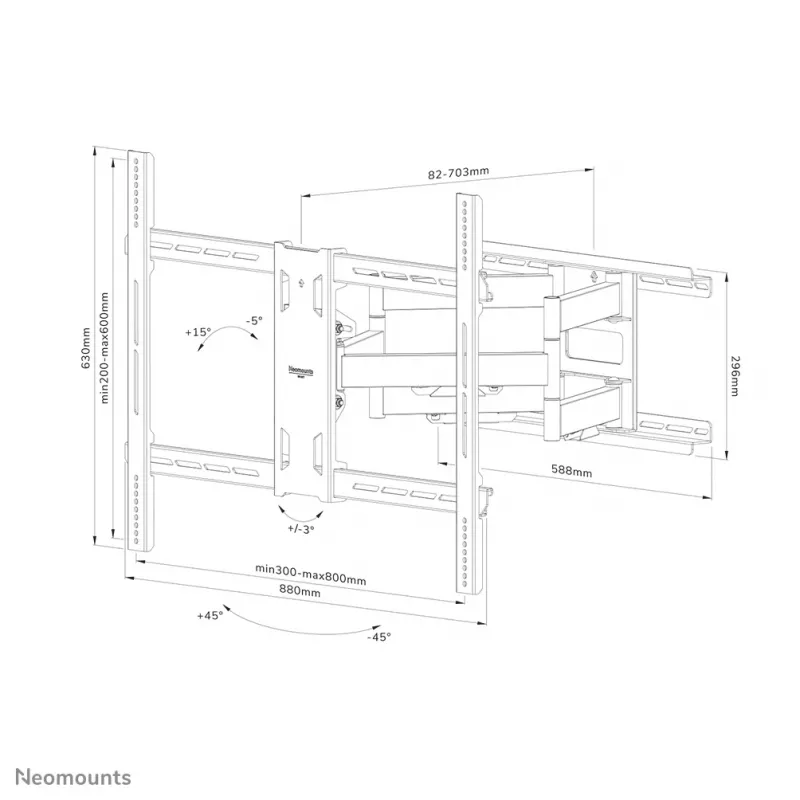 Neomounts WL40S-950BL18 supporto a parete per carichi pesanti 55-110