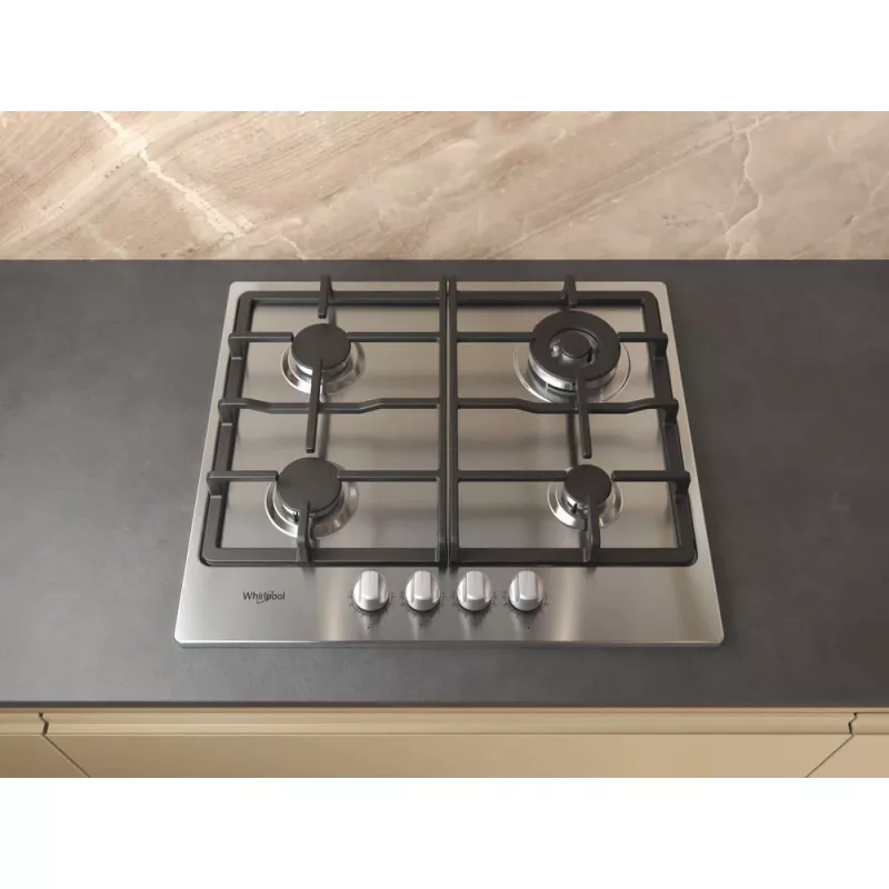 Whirlpool TGML 661 IX R acciaio inox da incasso 58 cm gas 4 zone