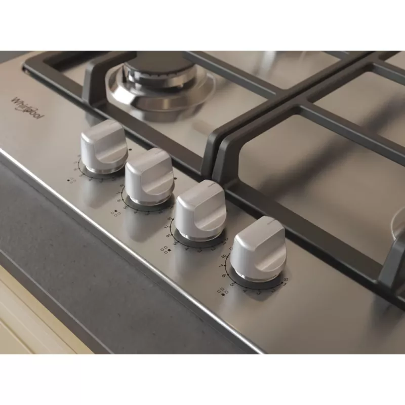 Whirlpool TGML 661 IX R acciaio inox da incasso 58 cm gas 4 zone
