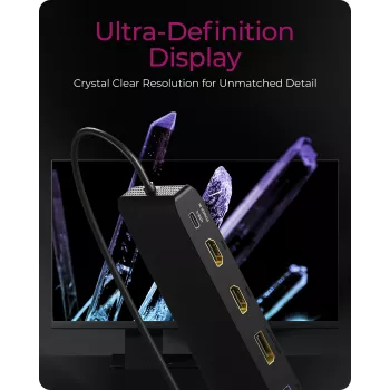 ICY BOX 11-in-1 docking station mobile con uscita video tripla