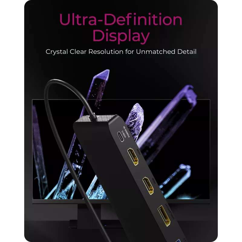 ICY BOX 11-in-1 docking station mobile con uscita video tripla