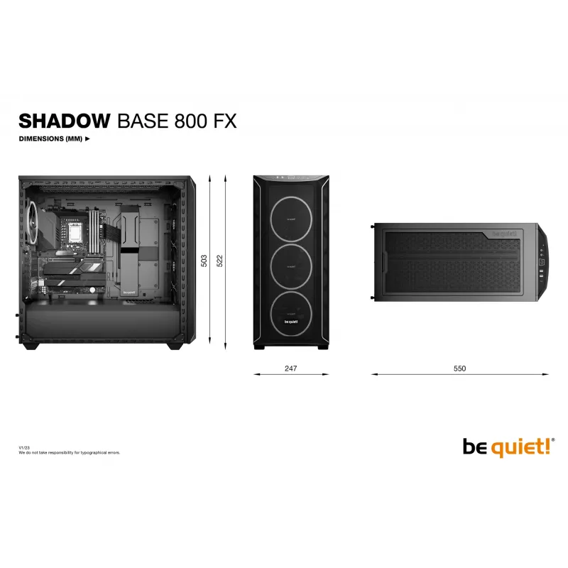 Case PC be quiet! Shadow Base 800 FX Midi Tower nero