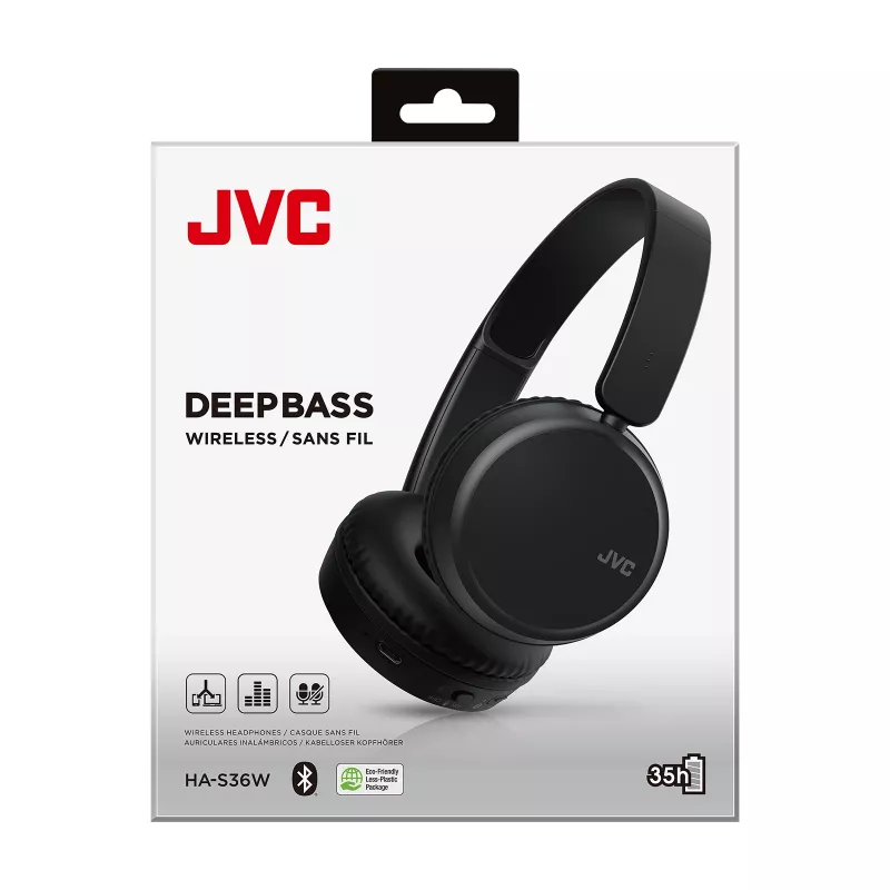JVC Deep Bass Bluetooth On-Ear nero, wireless, chiamate/musica, 20 - 20000 Hz, 157 g, headset, nero