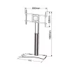 Techly ICA-TR39 supporto TV da pavimento, 32-70 pollici, 40 kg, VESA 800x400, nero/argento