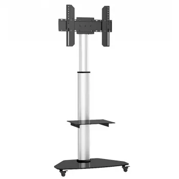Techly supporto a pavimento con carrello portaoggetti TV LCD/LED/Plasma 37-70 pollici argento