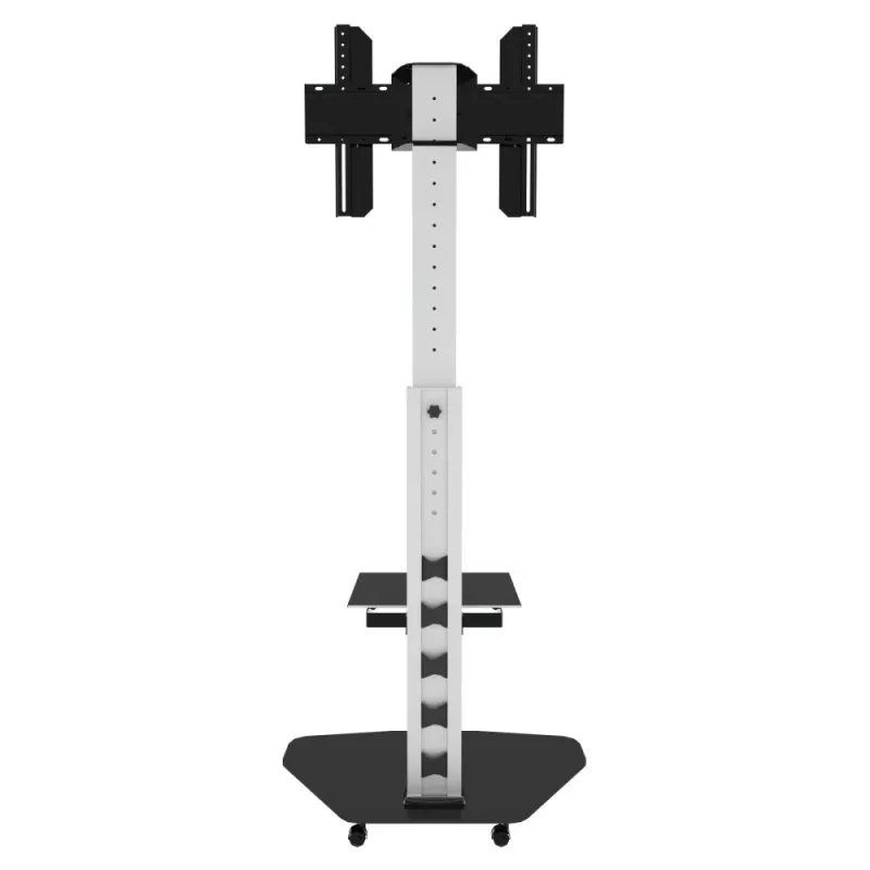 Techly supporto a pavimento con carrello portaoggetti TV LCD/LED/Plasma 37-70 pollici argento