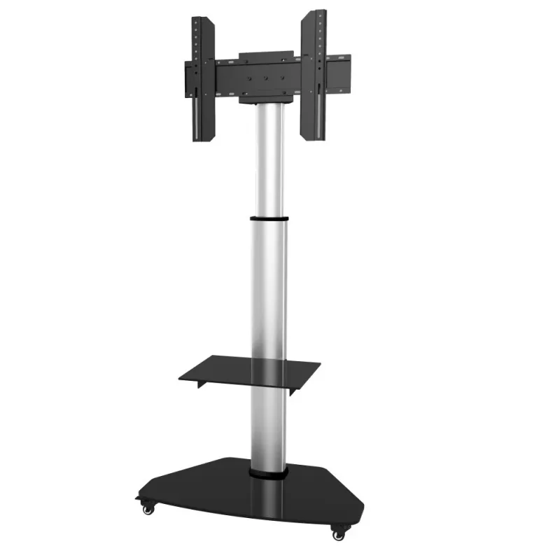 Techly supporto a pavimento con carrello portaoggetti TV LCD/LED/Plasma 37-70 pollici argento