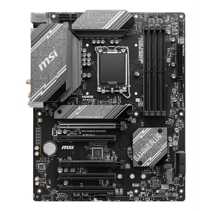 Scheda madre MSI B760 GAMING PLUS WIFI — Intel B760, LGA 1700, ATX, DDR5, 4 DIMM, Wi‑Fi 6E, 2.5Gb LAN