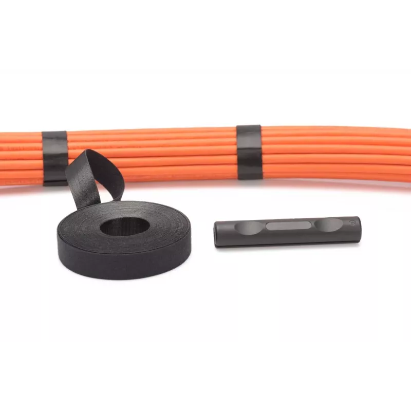 DIGITUS nastro a velcro, 20 mm di larghezza per cablaggio strutturato, rotolo da 10 m, colore nero