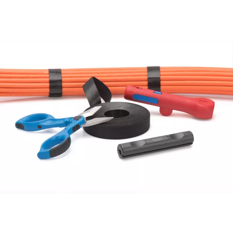 DIGITUS nastro a velcro, 20 mm di larghezza per cablaggio strutturato, rotolo da 10 m, colore nero