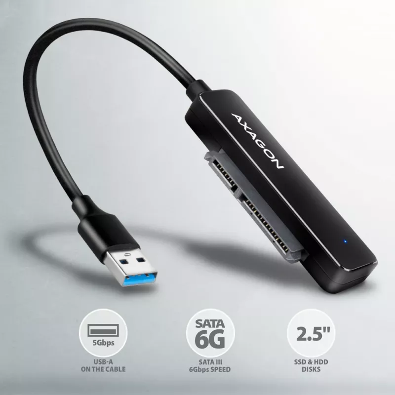 Axagon ADSA-FP2A scheda di interfaccia USB 3.2 Gen 1 SATA connettore maschio nero