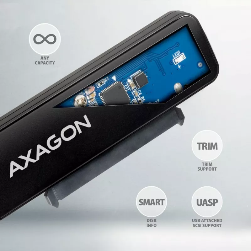 Axagon ADSA-FP2C adattatore USB-C 5Gbps - SATA 6G, 2.5 SSD/HDD SLIM - adattatore - schede di interfaccia digitali/dati/adattatori