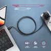 Axagon BUCM2-CM20AB cavo dati e ricarica USB 480 Mbit/s 2 m, PD 240 W, 5 A, nero intrecciato