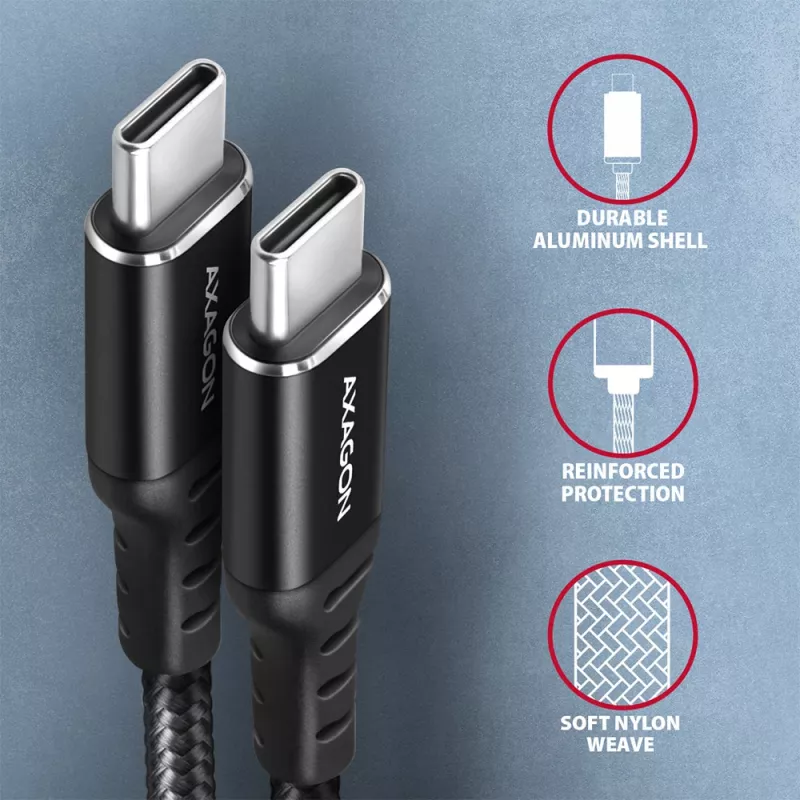Cavo USB Axagon BUCM-CM10AB 1m USB 2.0 USB C nero