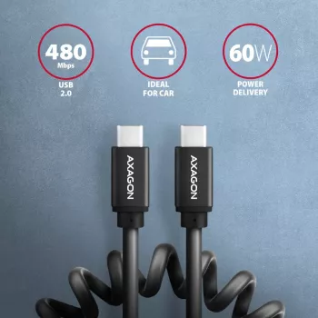 Cavo USB Axagon BUCM-CM20TB 1,1m PD 60W 3A nero