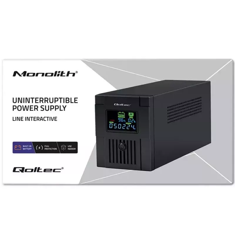 Gruppo di continuità Qoltec 53771 2 kVA 1200 W 2 uscite AC