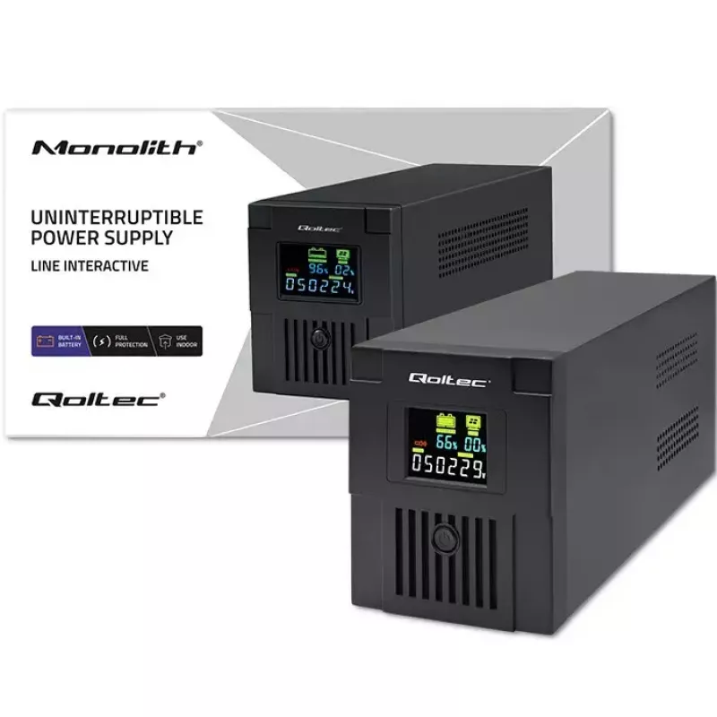 Gruppo di continuità Qoltec 53771 2 kVA 1200 W 2 uscite AC