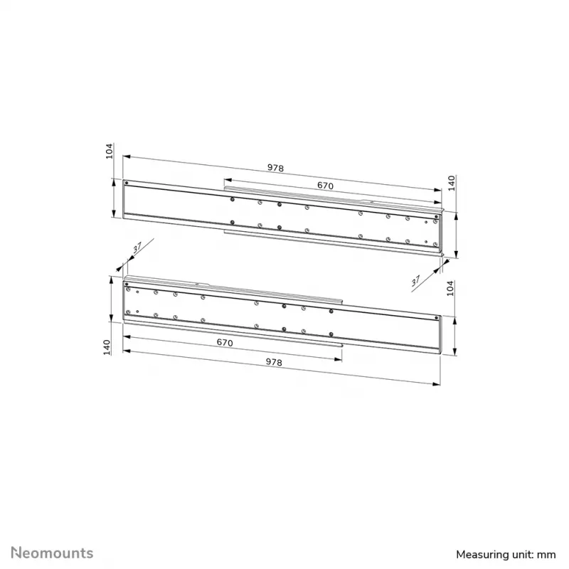 Neomounts ADM-875BL2 adattatore dual-screen 42-65 pollici