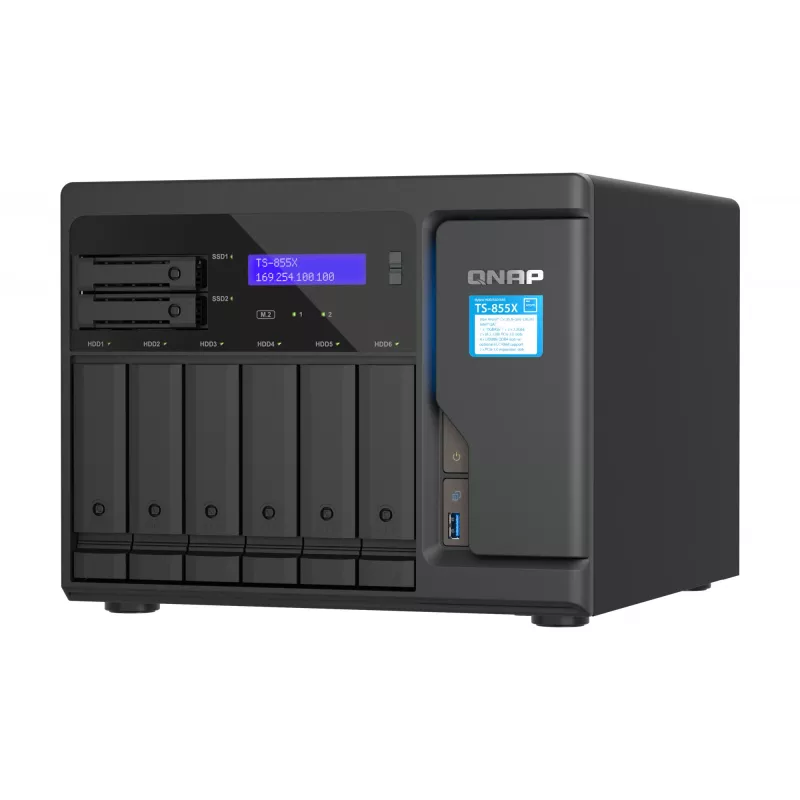 QNAP TS-855X SAN tower Intel Atom® C5125 8 GB DDR4 0 TB QNAP QTS nero