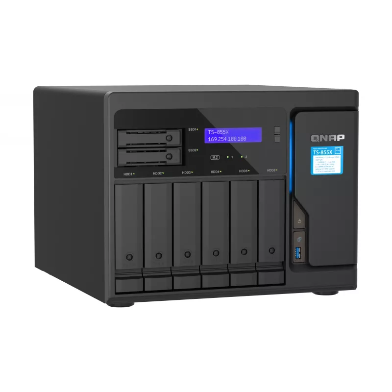 QNAP TS-855X SAN tower Intel Atom® C5125 8 GB DDR4 0 TB QNAP QTS nero