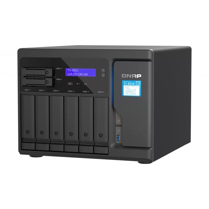 QNAP TS-855X SAN tower Intel Atom® C5125 8 GB DDR4 0 TB QNAP QTS nero